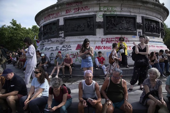 Anti-racism groups joined French unions and left-wing coalition in protests against the surging nationalist far-right as French President Emmanuel Macron called a snap election. Photo / AP