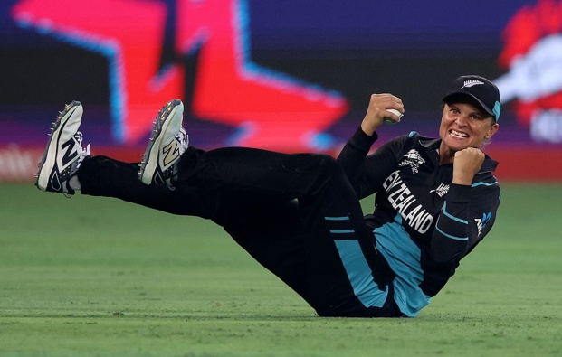 Suzie Bates celebrates a catch during the Twenty20 World Cup final win over South Africa. Photo / Getty Images