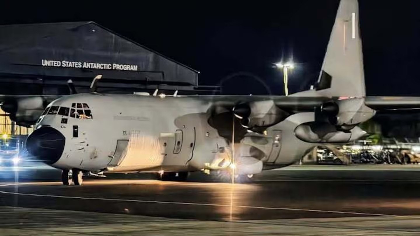 The Italian C-130 touched down in Christchurch last night. Photo / Kelly Henderson
