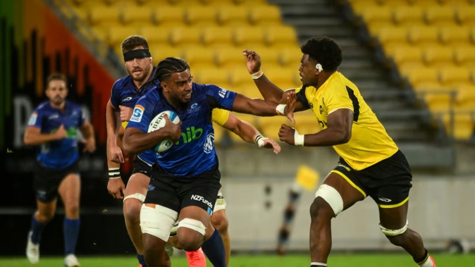Hoskins Sotutu was sent off late in the Blues win over the Hurricanes. Photo / Photosport