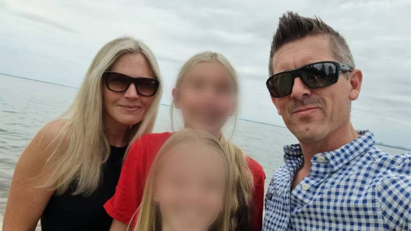 Emma Lovell with husband Lee and two daughters. Photo / Facebook / Lee Lovell