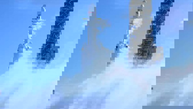 The SpaceX Falcon Heavy lifting rocket is on its launch site at Kennedy Space Centre at Cape Canaveral. (Photo / SpaceX)