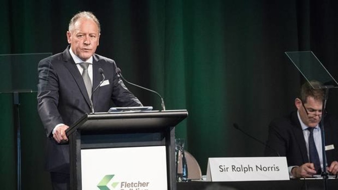 Fletcher Building chairman Sir Ralph Norris at last year's AGM. (Photo / Jason Oxenham)