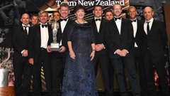 Team New Zealand receive their Halberg Award last night. (Photo \ Photosport)