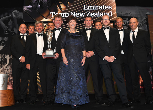 Team New Zealand receive their Halberg Award last night. (Photo \ Photosport)