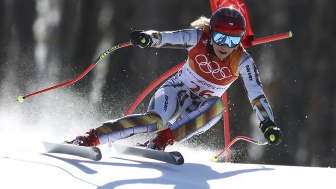 Czech Republic's Ester Ledecka competes in the women's super-G at the 2018 Winter Olympics. (Photo/ AP)