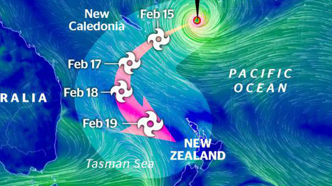 Cyclone Gita is now expected to strike New Zealand late on Tuesday. (Photo/ NZ Herald)