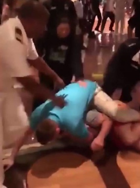 Footage from the Carnival Legend appears to show a brawl involving a number of people. (Photo / 3AW)