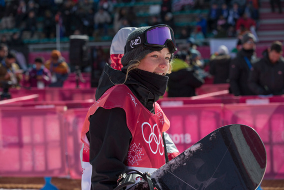Zoi Sadowski Synnott has bronze in the Ladies' Big Air at Pyeonchang. (Photo \ Getty Images)
