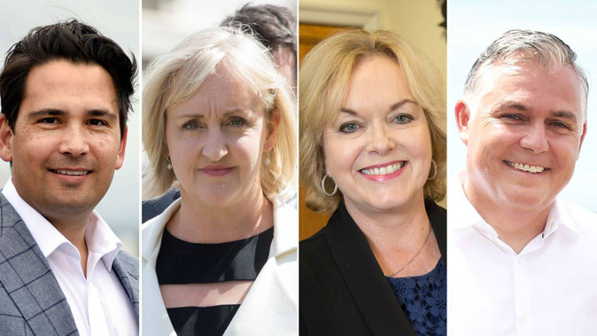 Amy Adams, Judith Collins and Mark Mitchell have mixed support for the leadership. (Photo / NZ Herald)