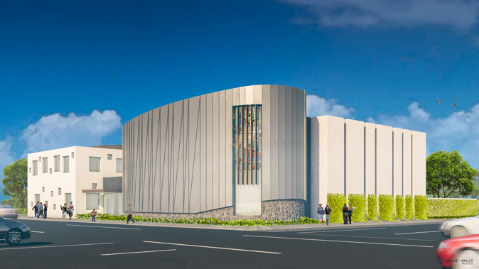 The plans for the new Durham Street church, which today began construction. (Photo / Supplied)