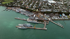 The beach is near the Devonport naval base in Auckland. (Photo / NZ Herald)