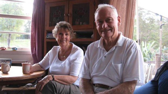 John Calkin, with his wife Pam, says the scammer knew "so much" about him including where he lived. Photo / Supplied 