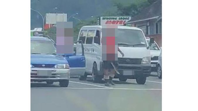The unidentified man startled drivers. (Photo / Supplied)