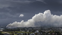 Smoke from the fire could be seen billowing across Auckland. (Photo / NZ Herald)
