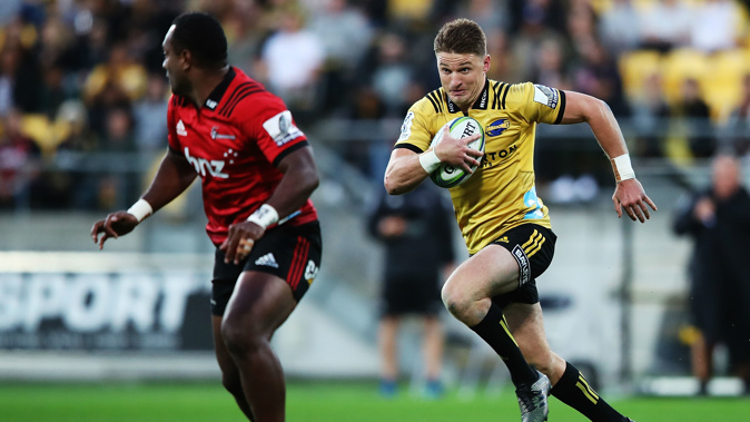 Beauden Barrett during Saturday night's game. (Photo / Getty)