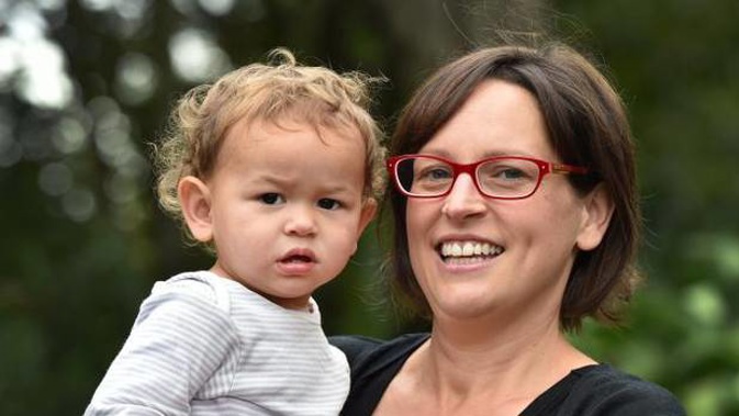 Disa Walker and son Ari: her experience giving birth to him has lead to changes to SDHB's maternity services. Photo / Peter McIntosh, Otago Daily Times 