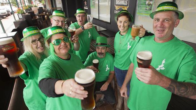 St Patrick's Day revellers are into it at Hennessy's Irish Bar. Photo/Ben Fraser