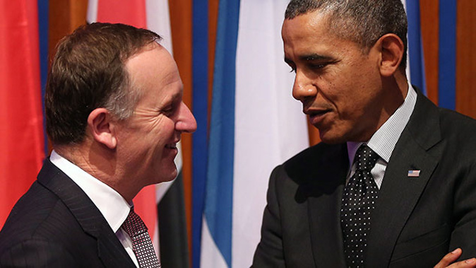 John Key talks with Barack Obama (Photo \ Getty Images) 