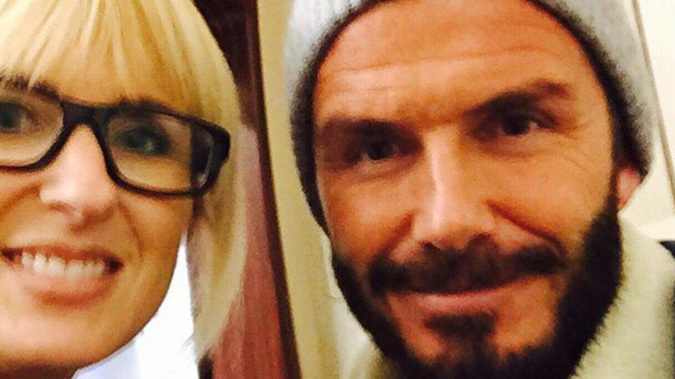 Kate Hawkesby and David Beckham (File) 