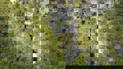 A view of the Twin Creek Falls near Temple Basin, where the tragedy occurred at the weekend. Photo / NZCC West Coast Rescue Helicopter