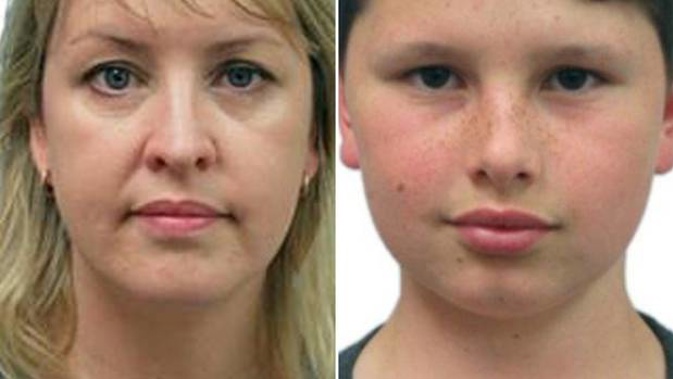 Nicholas James Way, 11, was reported missing on February 9. Police are searching for his mother Lauren Smith, also known as Lauren Way, left. (Photo / Interpol)