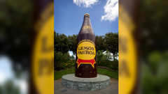 The giant bottle is one of many New Zealand landmarks. (Photo / NZ Herald)