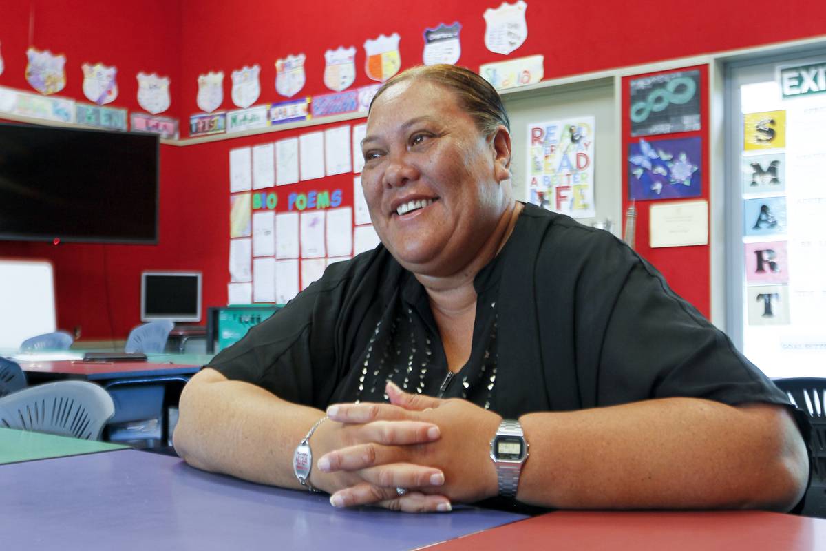 Napier Intermediate teacher Benita Mareikura is back teaching after recovering from a heart attack she suffered at while teaching at school. (Photo \ Supplied)