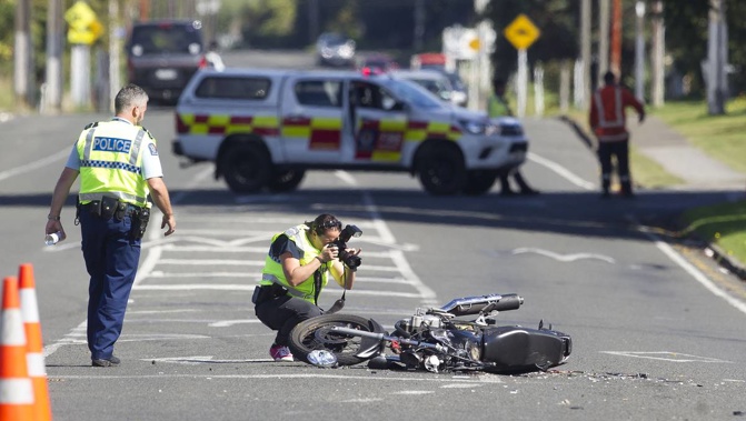Motorcycle crash in Rotorua (Photo \ NZH) 