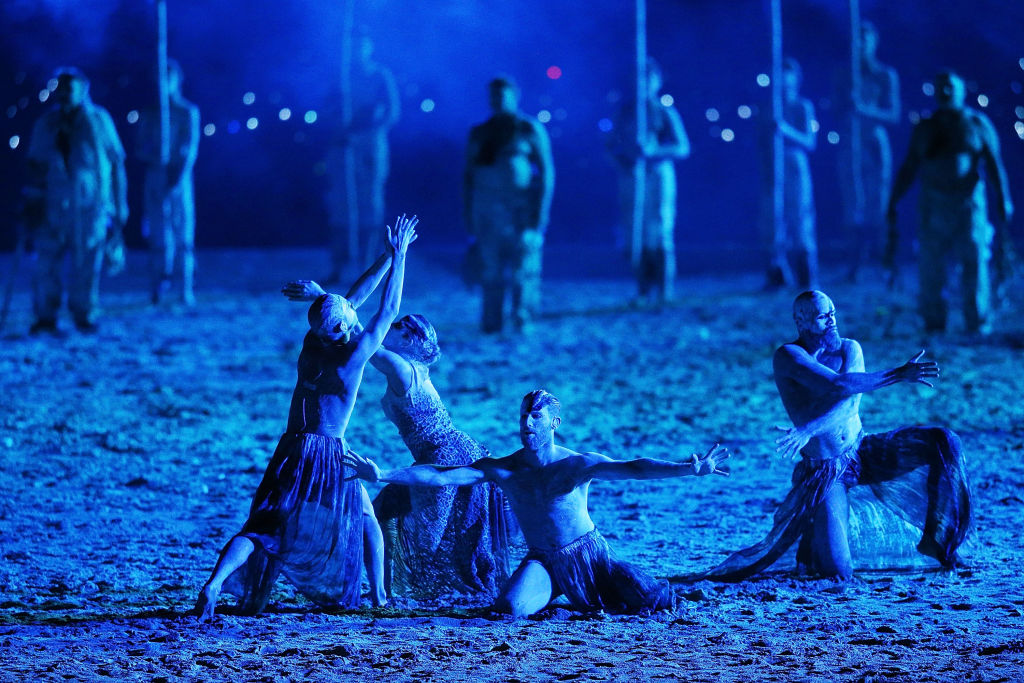 Performers during the Opening Ceremony for the 2018 Commonwealth Games.