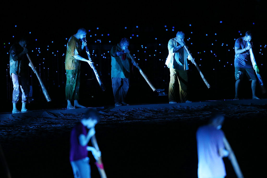 Performers during the Opening Ceremony for the 2018 Commonwealth Games.
