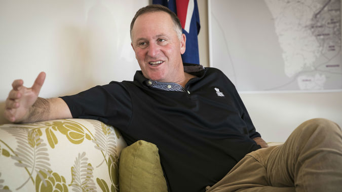 Former Prime Minister Sir John Key in his electorate office in Huapai. (Photo / Jason Oxenham)