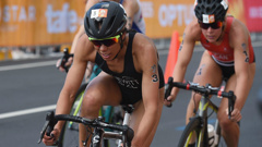 Andrea Hewitt was the last of the Kiwis to finish in the women's triathlon this morning. (Photo \ Getty Images)
