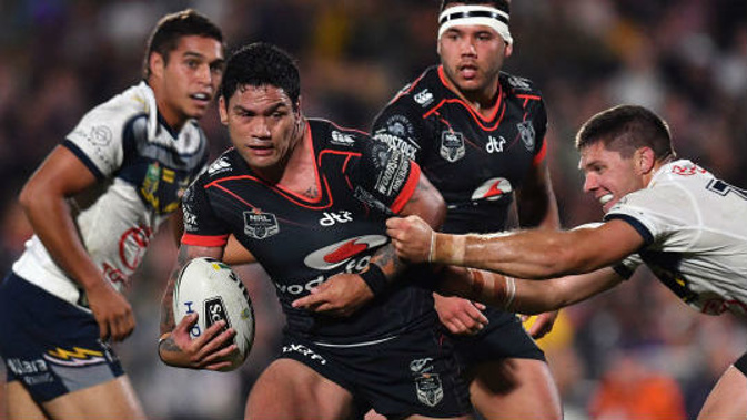 Isaac Luke in action for the Warriors in their win over the Cowboys. (Photo \ Getty Images)