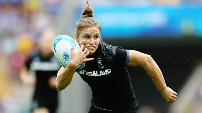 Michaela Blyde in action at the Gold Coast 2018 Commonwealth Games, Rugby Sevens. (Photo: Photosports)