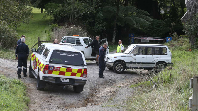 A rescue team from Hamilton arrived at the Omanawa Falls search scene this morning, as well as local police and council representatives.