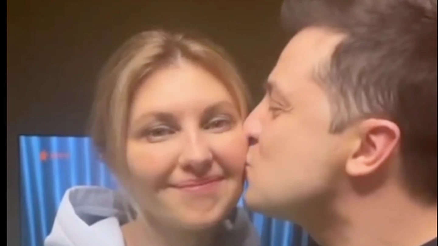 Olena Zelenska and Volodymyr Zelenskyy in happier times last month, before the Russian invasion. Photo / Instagram