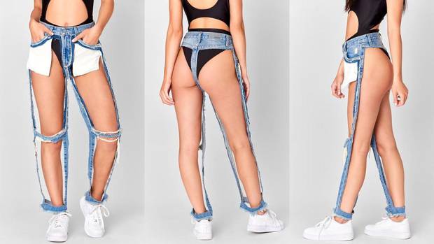 A "relax fit, high-rise pant with large statement cut-outs on front and back", yours for $239. (Photo / Carmardenim.com)