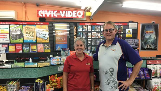 Civic Video Glenfield owners Nick and Clare Thomas. (Photo / Supplied)