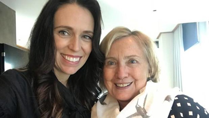 Jacinda Ardern and Hillary Clinton appeared to hit it off. (Photo / Labour Party)
