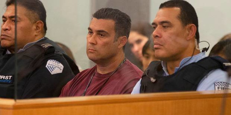 Chris Chase, centre, during sentencing in the Auckland High Court. (Photo / Mike Scott)