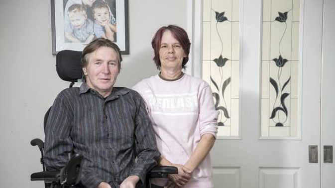 Glenda and Grant Lovatt. Grant has motor neurone disease and his wife cares for him full-time. (Photo / Michael Craig)