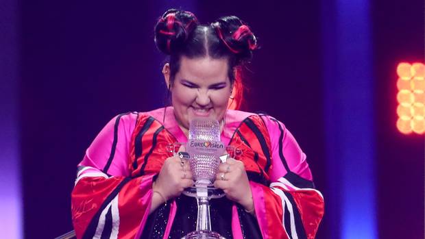 Singer Netta Barzilai representing Israel, wins the Grand Final of the 2018 Eurovision Song Contest. (Photo / Getty)
