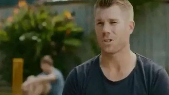Video shows cricketer David Warner saying he ‘taped the ball’ playing cricket as a kid. Source: Youtube / @KFC Australia