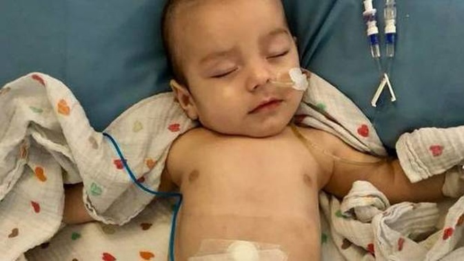 Baby Jude Cooper continues to be monitored after contracting rotavirus. (Photo / Supplied)