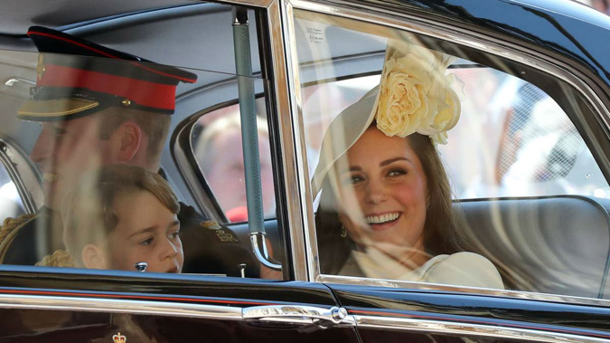 Kate Middleton arrived late to the church, just ahead of the bride, as she was helping manage the bridal party of ten children, including Prince George and Princess Charlotte outside.