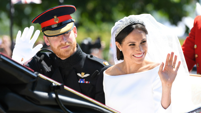 Prince Harry and Meghan Markle have started to wrap up their big day. (Photo / Getty)