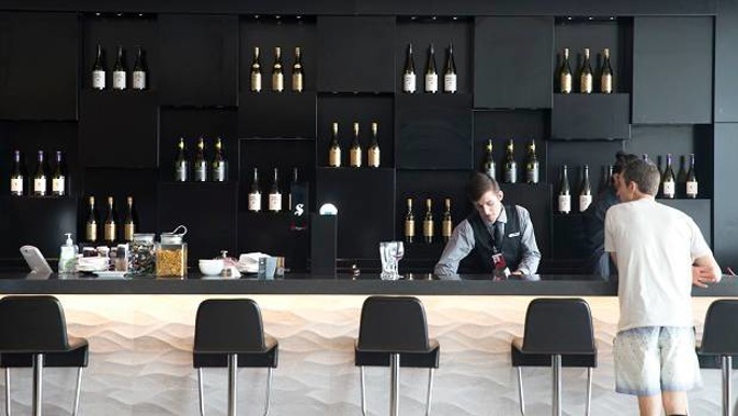 Air New Zealand Koru Lounge bar at Auckland Airport. (Photo / Nick Reed)