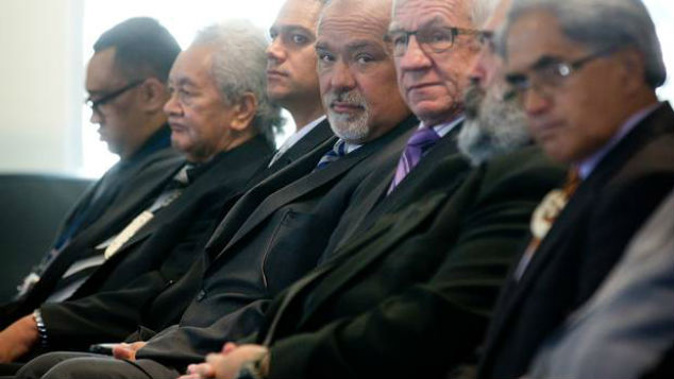Waikato DHB former chief executive Dr Nigel Murray (centre) and former board chair Bob Simcock (right) drove the proposal for virtual health in 2015. (Photo: Christine Cornege)
