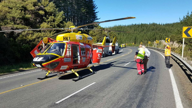 The crash occured when two cars collided. (Photo / NZ Herald)